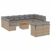 vidaXL Salon de jardin avec coussins 13 pcs beige r&eacute;sine tress&eacute;e
