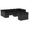 vidaXL Salon de jardin avec coussins 13 pcs noir r&eacute;sine tress&eacute;e