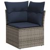 vidaXL Salon de jardin avec coussins 9pcs marron résine tressée acacia