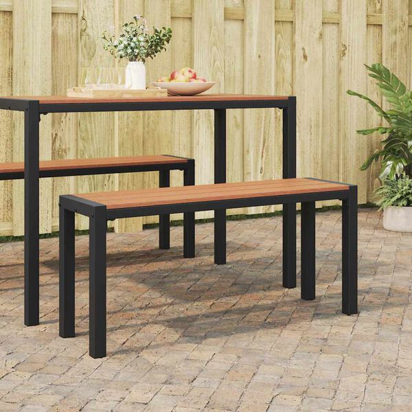 vidaXL Banc de jardin Marron 100 x 28 x 45cm Acier