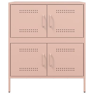 vidaXL Buffet rose 68x39x79 cm acier