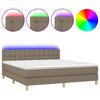 vidaXL Sommier &agrave; lattes de lit avec matelas LED Taupe 160x200 cm Tissu