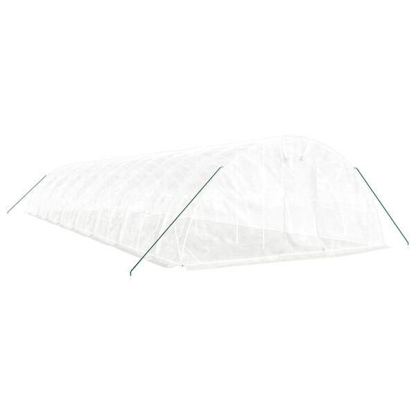 vidaXL Serre avec cadre en acier blanc 80 m&sup2; 16x5x2,3 m