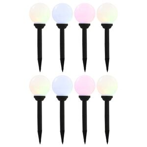 vidaXL Lampes solaires sph&eacute;riques LED de jardin 8 pcs 15 cm RVB