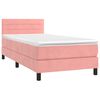 vidaXL Sommier &agrave; lattes de lit avec matelas Rose 90x200 cm Velours
