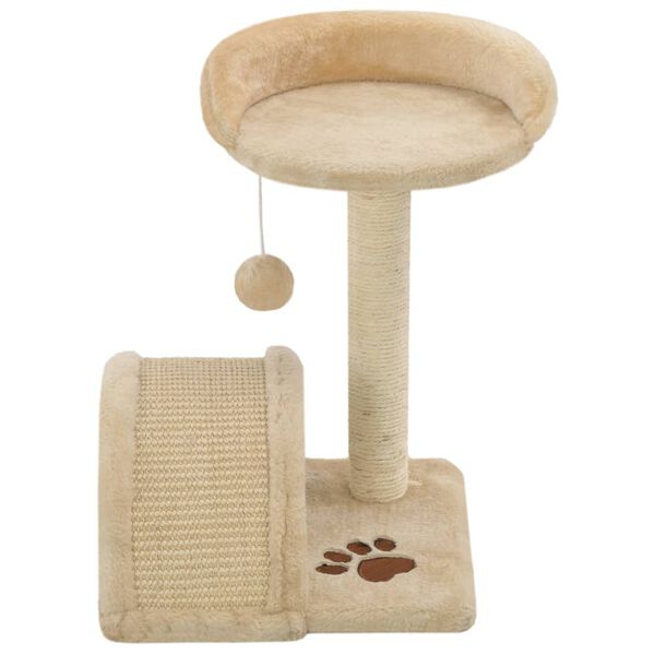 vidaXL Arbre à chat avec griffoir en sisal 40 cm Beige et Marron