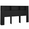 vidaXL Armoire de t&ecirc;te de lit Noir 180x18,5x104,5 cm