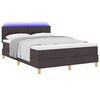 vidaXL Lit &agrave; ressort LED avec matelas Marron fonc&eacute; 140 x 200 cm tissu
