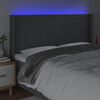vidaXL T&ecirc;te de lit &agrave; LED Gris fonc&eacute; 203x16x118/128 cm Tissu