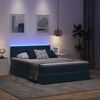 vidaXL Lit avec rangement et LED Bleu fonc&eacute; 140 x 190 cm Velours