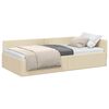 vidaXL Cadre de lit d'angle Cr&egrave;me 90 cm x 200 cm tissu