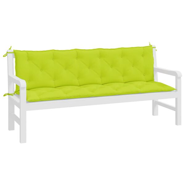 vidaXL Coussins de banc de jardin lot de 2 vert vif tissu Oxford