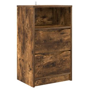 vidaXL Table de chevet Ch&ecirc;ne fum&eacute; 40 x 30 x 67 cm Bois d'ing&eacute;nierie