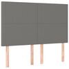 vidaXL T&ecirc;te de lit &agrave; LED Gris fonc&eacute; 144x5x118/128 cm Tissu