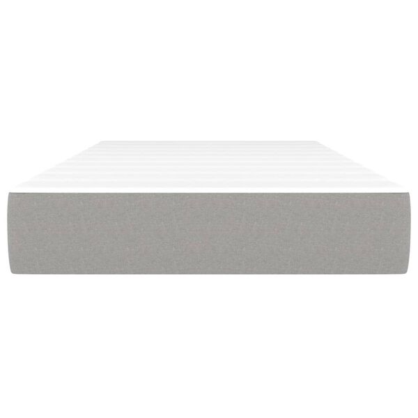 vidaXL Matelas de lit &agrave; ressorts ensach&eacute;s fermet&eacute; moyenne Gris clair 90x190x20cm Tissu