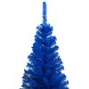 vidaXL Arbre de No&euml;l artificiel pr&eacute;-&eacute;clair&eacute; et boules bleu 240 cm PVC