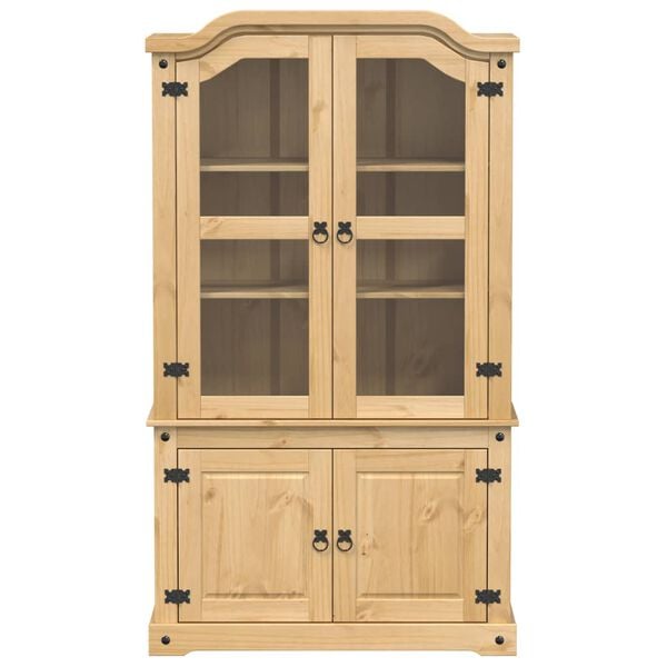 vidaXL Vitrine en verre Corona 103,5x42x180 cm bois de pin massif