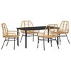 vidaXL Ensemble de salle &agrave; manger pour jardin 5 pcs Marron polyrotin