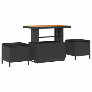 vidaXL Ensemble de salle à manger pour jardin Noir Poly rotin