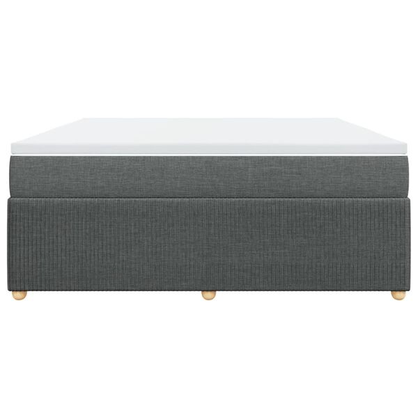 vidaXL Sommier &agrave; lattes de lit avec matelas Gris fonc&eacute; 180x200cm Tissu