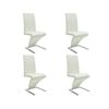 vidaXL Chaises &agrave; manger lot de 4 blanc similicuir
