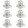 vidaXL Bouchons de poteau 6 pcs Globe final M&eacute;tal galvanis&eacute; 71x71 mm
