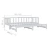 vidaXL Lit coulissant sans matelas 2x(90x200) cm blanc