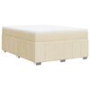 vidaXL Sommier &agrave; lattes de lit avec matelas Cr&egrave;me 140x200 cm Tissu