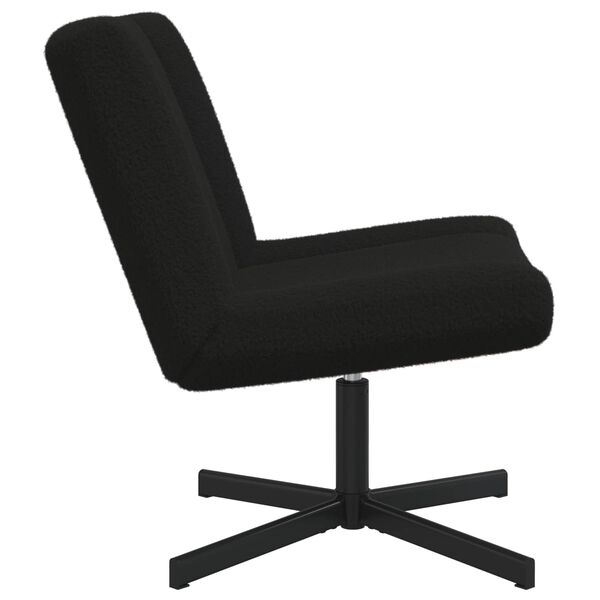 vidaXL Chaise pivotante Noir 63 x 75 x 76 cm Peau de mouton