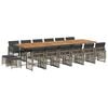 vidaXL Ensemble &agrave; manger de jardin 17 pcs et coussins r&eacute;sine tress&eacute;e