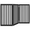 vidaXL Barri&egrave;re pour chien pliable 3 panneaux noir bois de peuplier