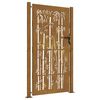 vidaXL Portail de jardin 100x200 cm en acier Corten et bambou