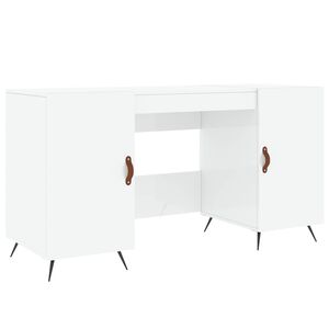 vidaXL Bureau Blanc brillant 140x50x75 cm Bois d'ing&eacute;nierie