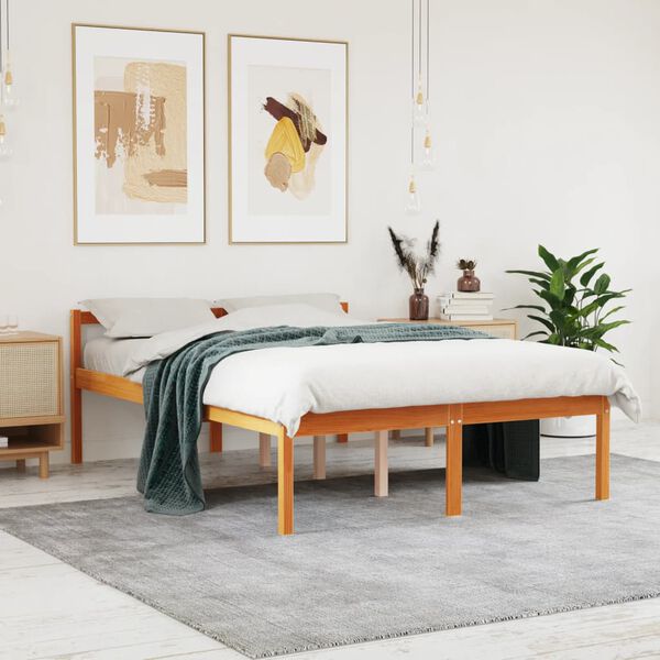 vidaXL Lit pour personne &acirc;g&eacute;e sans matelas 120x200 cm bois pin massif