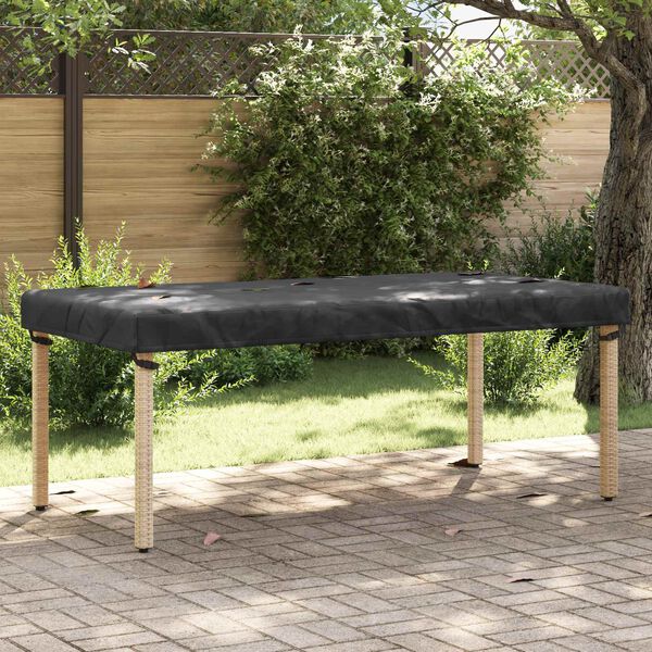 vidaXL Housse de Table Uni Noir 102 x 202 x 15 cm tissu
