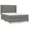 vidaXL Sommier &agrave; lattes de lit avec matelas Gris fonc&eacute; 140x190cm Tissu