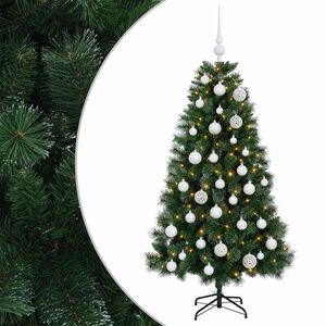 vidaXL Sapin de No&euml;l artificiel avec boules 120 cm 150 LED Blanc chaud