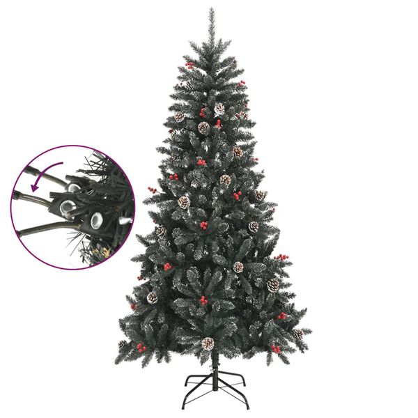 vidaXL Sapin de Noël artificiel avec support Vert 210 cm PVC