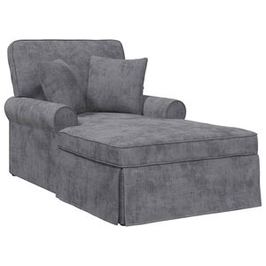 vidaXL Chaise lounge avec jupe Gris fonc&eacute; 157 x 91 x 91 cm ARES