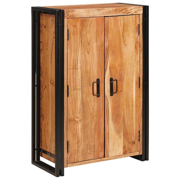 vidaXL Highboard avec portes Marron Bois d'acacia massif et m&eacute;tal