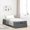 vidaXL Cadre de lit avec matelas avec matelas 2 pcs Gris Fonc&eacute; tissu