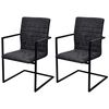 vidaXL Chaises &agrave; manger cantilever lot de 2 noir similicuir