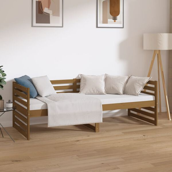 vidaXL Lit de jour sans matelas marron miel 80x200 cm bois pin massif