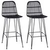 vidaXL Tabouret de bar 2 pcs Noir 44 x 55 x 109 cm Rattan et Acier