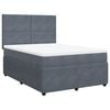 vidaXL Sommier &agrave; lattes de lit et matelas Gris fonc&eacute; 140x190cm Velours
