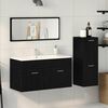 vidaXL Ensemble de mobilier de salle de bain 3 pcs Chêne noir