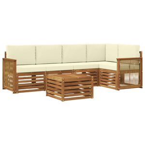 vidaXL Ensemble de canap&eacute;s d'ext&eacute;rieur 5 pc Naturel et Cr&egrave;me