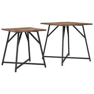 vidaXL Ensemble de tables d'appoint 2 pc Ch&ecirc;ne fum&eacute; et noir