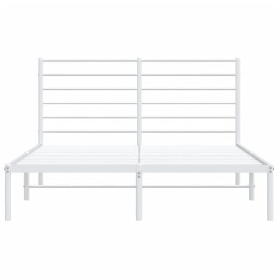 vidaXL Cadre de lit métal sans matelas et tête de lit blanc 140x190 cm