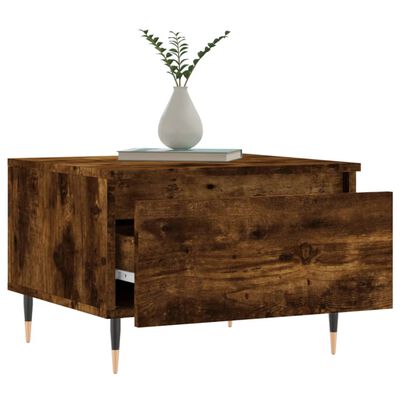 vidaXL Table basse chêne fumé 50x46x35 cm bois d'ingénierie